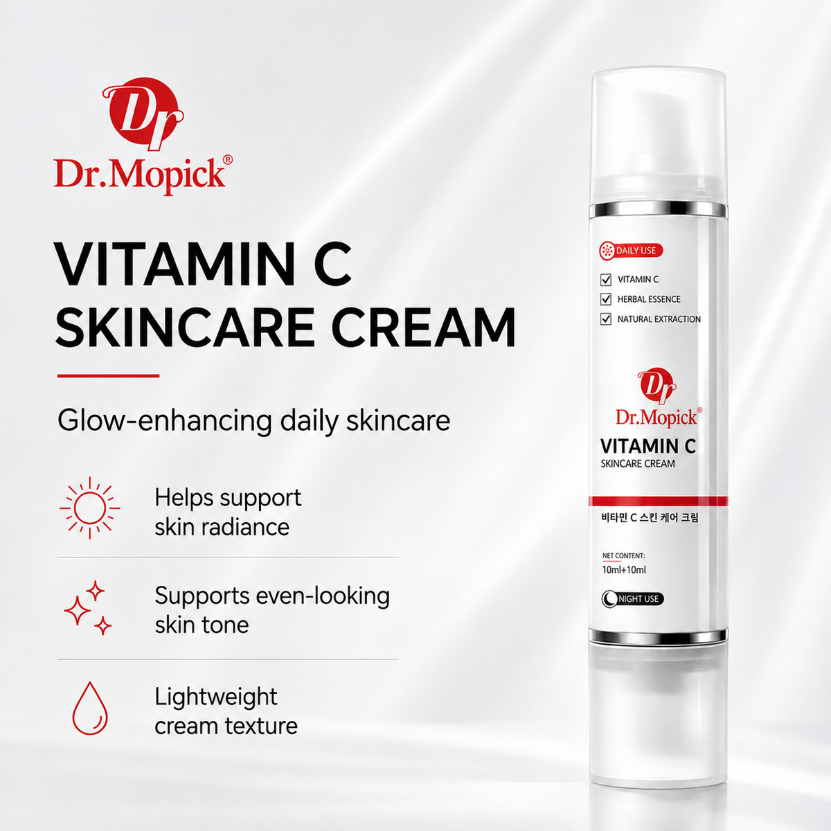 Dr.Mopick low Canvas Daily Hydra-Gel Cream 24H Moisture, Oil-Free for All Skin Types